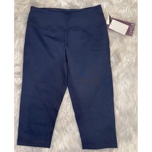 NEW Zella XS‎ Performer Zeltek Stretch Slim Fit Reversible Bike Shorts Navy